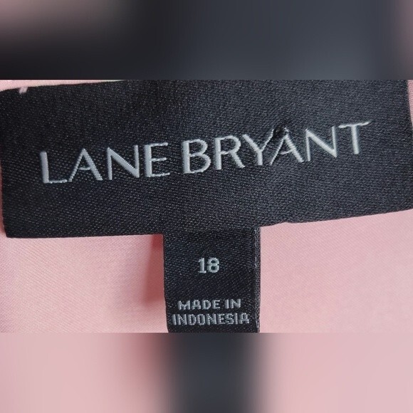 Lane Bryant Blouse Sleeveless Tank sz 18 Light Pink Aqua with Floral Print Swing - Picture 5 of 7